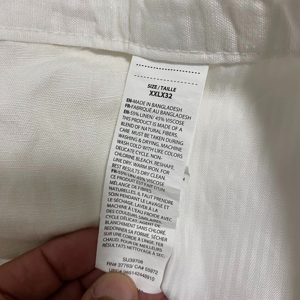 Cubavera Men's Linen-Blend Drawstring Pants with Pockets, Stretch Fabric XXL/32 - Picture 6 of 7